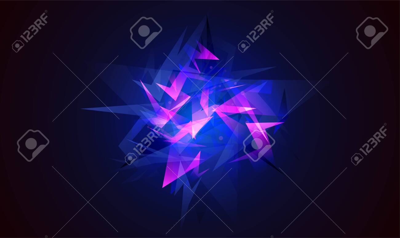 Vector abstract shapes explosion. Shards of broken glass. Glowing dynamic background for sport, music or computer gaming. - 154034342 Vector abstract shapes explosion. Shards of broken glass. Glowing dynamic background for sport, music or computer gaming. - 154034342