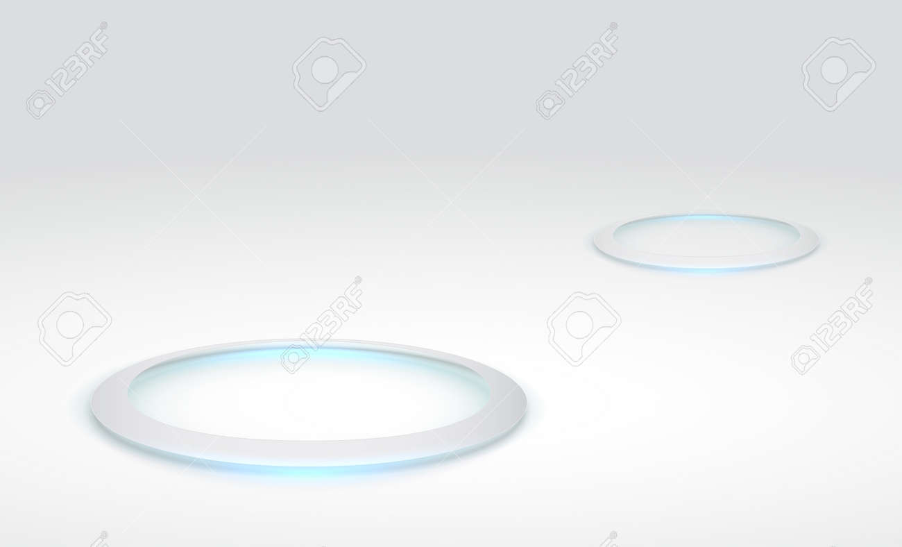 Abstract hi-tech background for display product. Round pedestal podium on white background. Futuristic product stand template. Glowing ring on floor. Circle teleport podium. Vector Illustration. - 159502559 Abstract hi-tech background for display product. Round pedestal podium on white background. Futuristic product stand template. Glowing ring on floor. Circle teleport podium. Vector Illustration. - 159502559