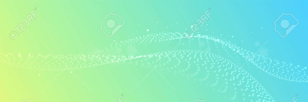 Wide technolgy and science background. Abstract wavy particle structure made of particles with depth of field. Vector Illustration. - 163150006 Wide technolgy and science background. Abstract wavy particle structure made of particles with depth of field. Vector Illustration. - 163150006