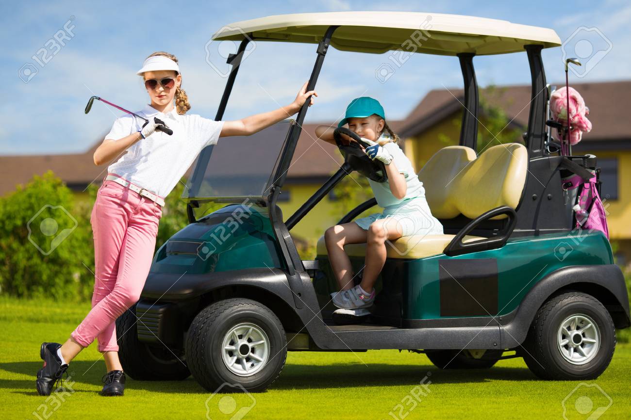Golf Course Cart Girls Golf Course Cart Girls