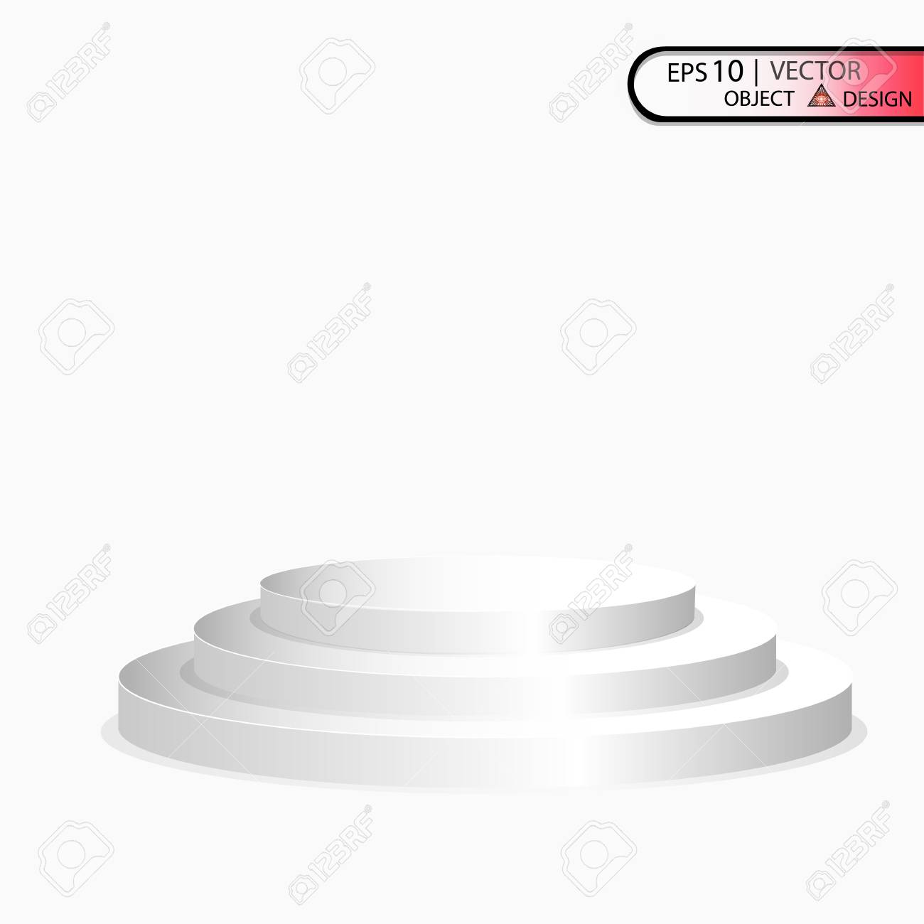 多段の白の背景に白の表彰台 10 Eps のベクトル イラスト のイラスト素材 ベクタ Image