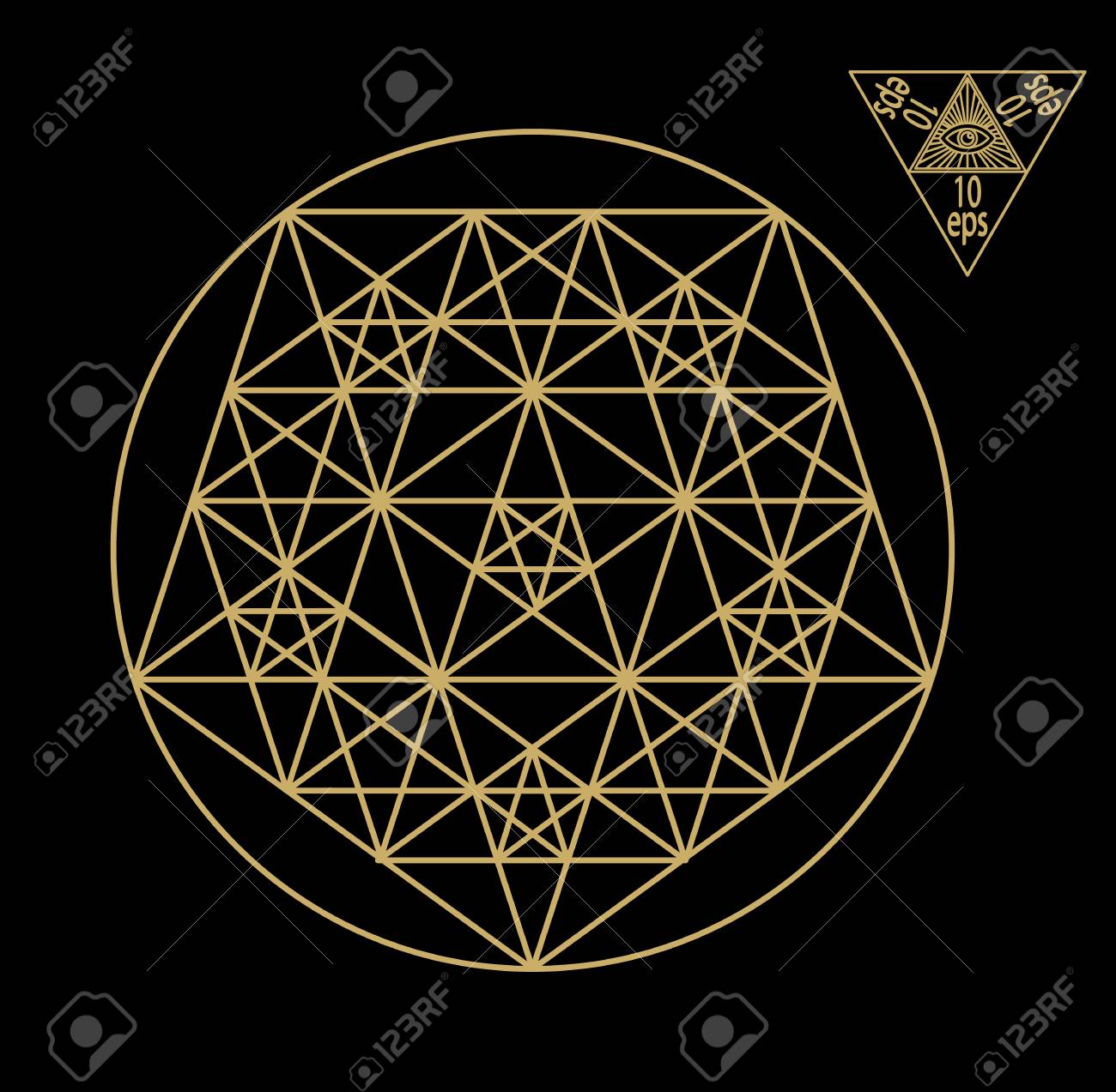 Symboles Géométriques Sacrés Et Signes Dillustration Vectorielle Tatouage Hipster Symbole De Fleur De Vie Metatrons Cube