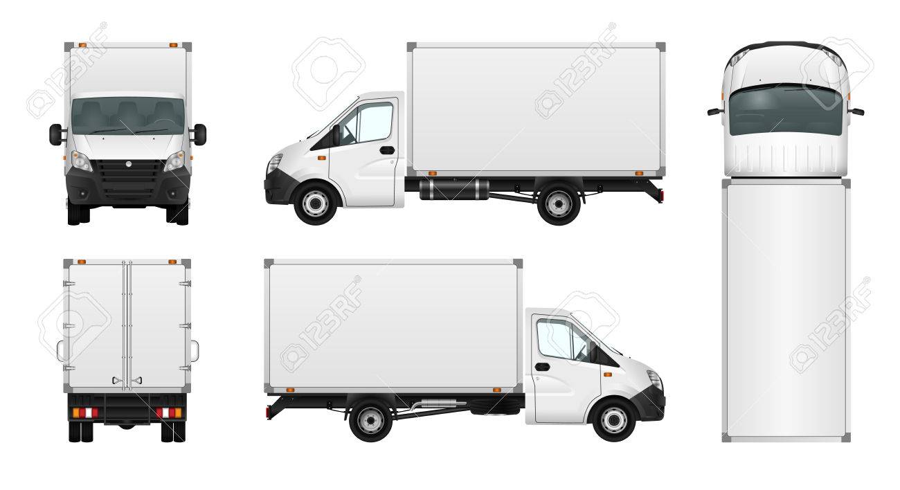 Cargo van vector illustration on white. City commercial minibus template. Isolated delivery vehicle. - 63246861 Cargo van vector illustration on white. City commercial minibus template. Isolated delivery vehicle. - 63246861
