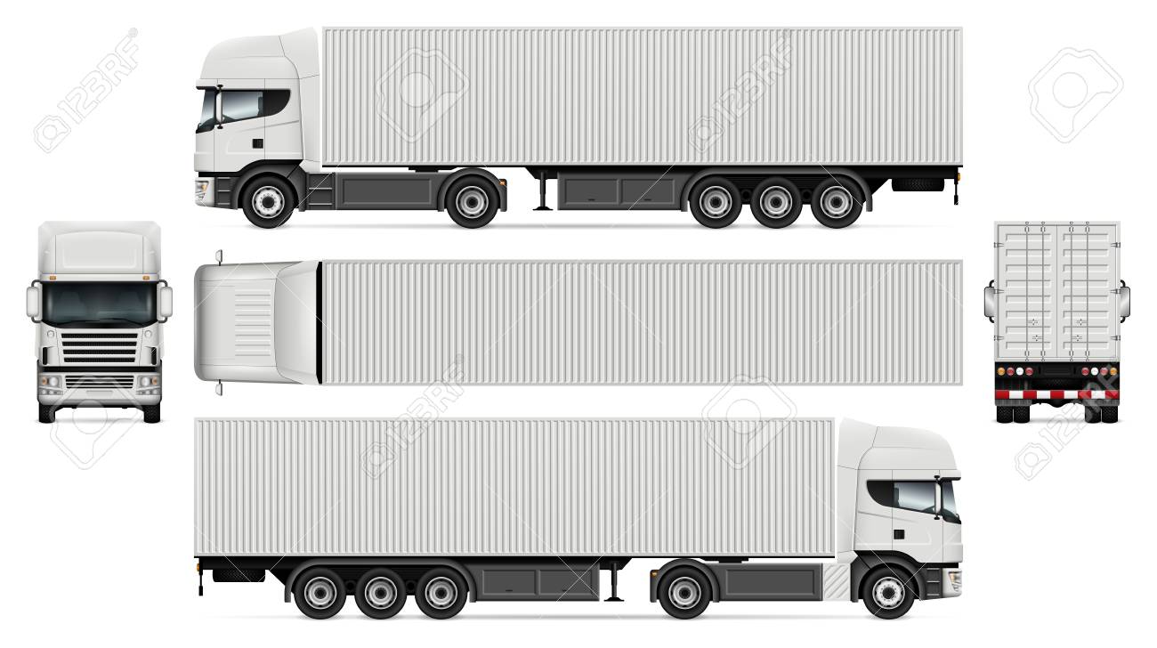 Truck With Container Template For Advertising Royalty Free Cliparts Vectors And Stock Illustration Image