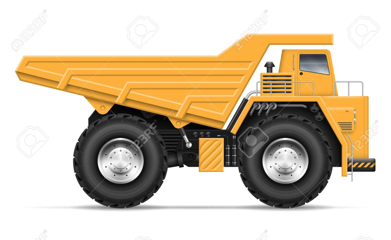 Quarry Dump Truck View From Side Isolated On White Background Royalty Free Cliparts Vectors And Stock Illustration Image 132894770