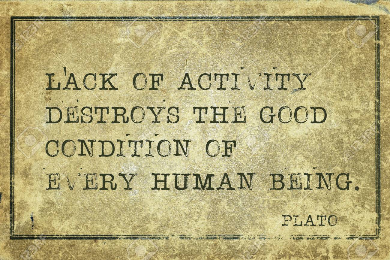 Le Manque D Activite Detruit Le Bien Ancien Philosophe Grec Platon Citation Imprimee Sur Grunge Carton Cru Banque D Images Et Photos Libres De Droits Image