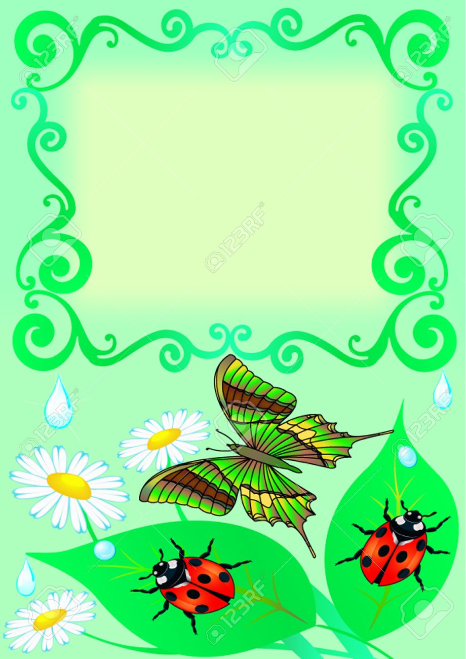 illustration frame with butterfly color sheet ladybug and drop stock vector 10567766 - Butterfly Color Sheet illustration frame with butterfly color sheet ladybug and drop stock vector 10567766 - Butterfly Color Sheet