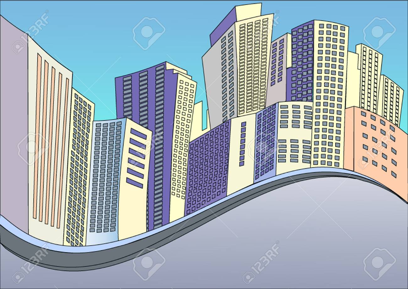 近代的な都市の建物のイラスト背景のイラスト素材 ベクタ Image