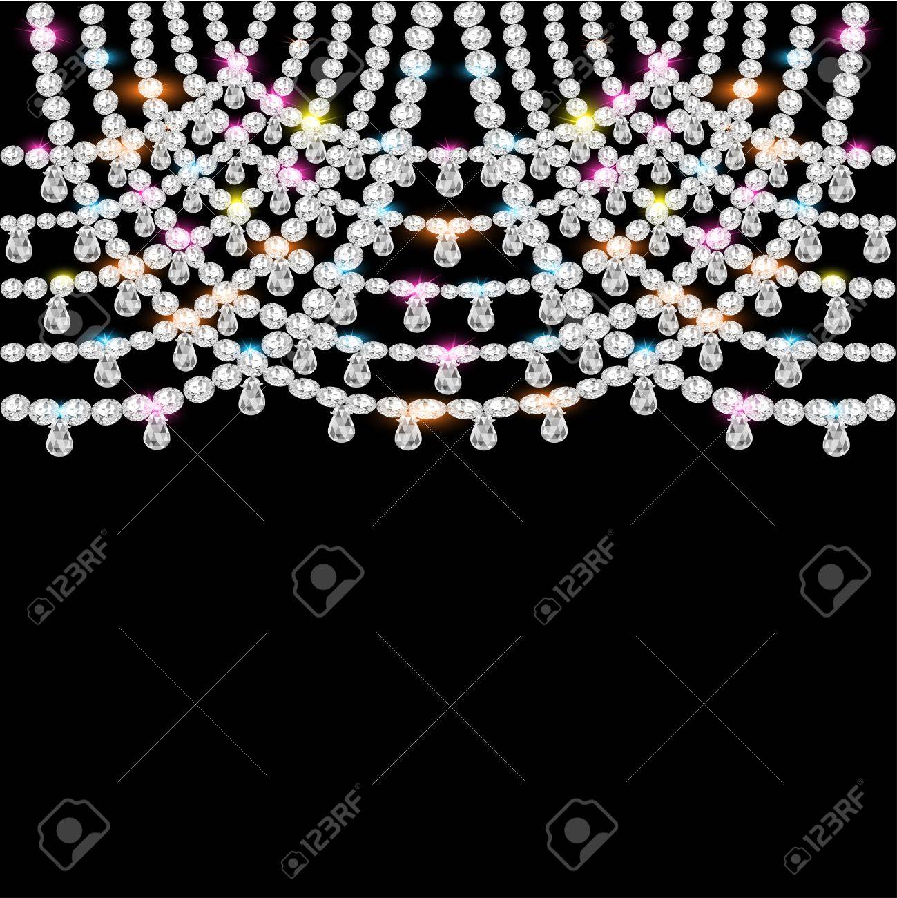 黒の宝石で飾られたペンダントのイラスト背景のイラスト素材 ベクタ Image