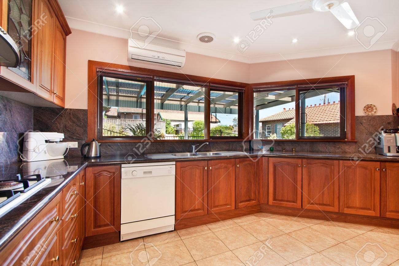 Modern Gourmet Kitchen Interior Spacious Great Room Stock Photo Picture And Royalty Free Image Image 65307917