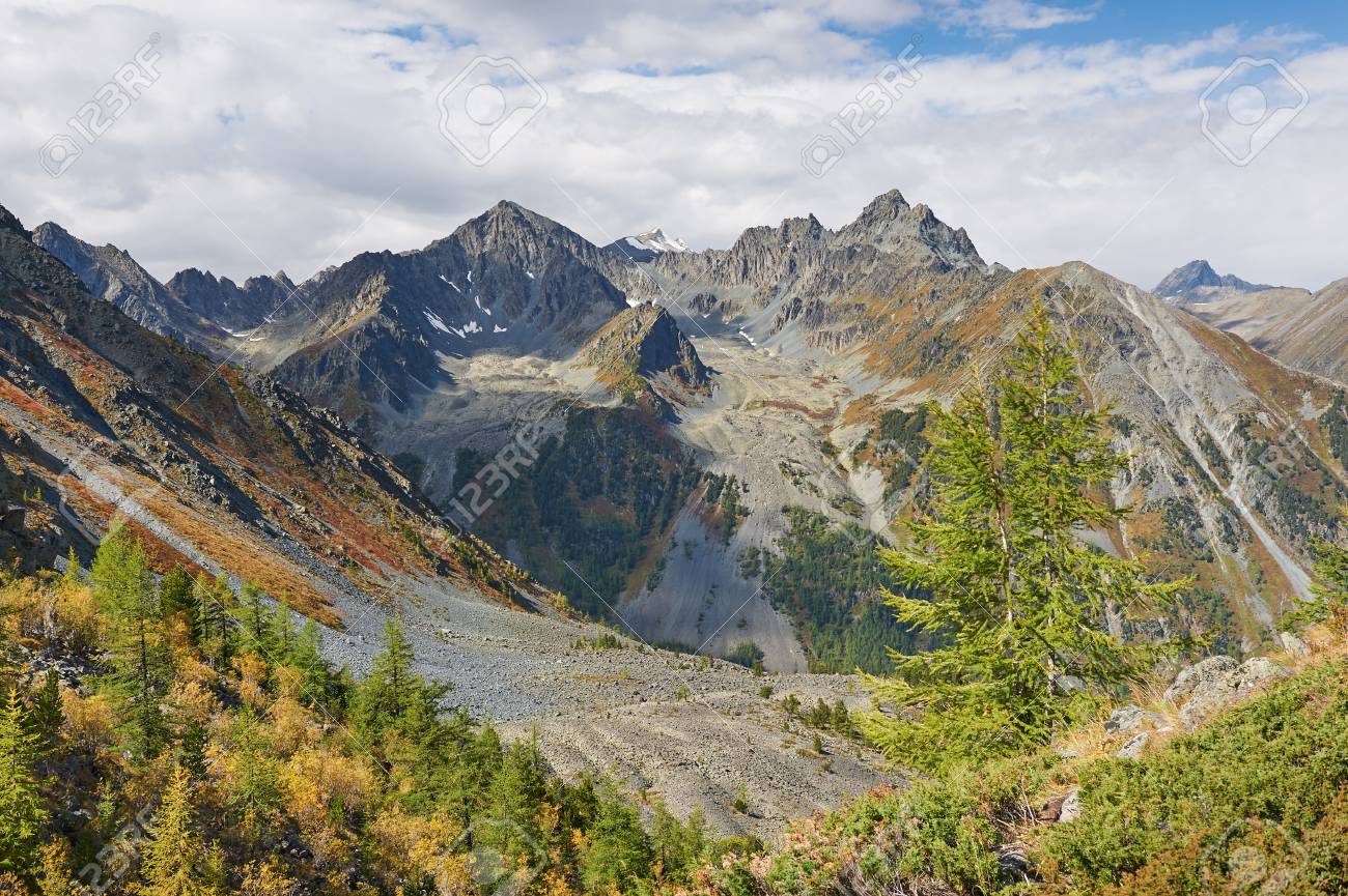Beautiful Autumn Landscape View Of The Mountain Range To The Stock Photo Picture And Royalty Free Image Image 70817246