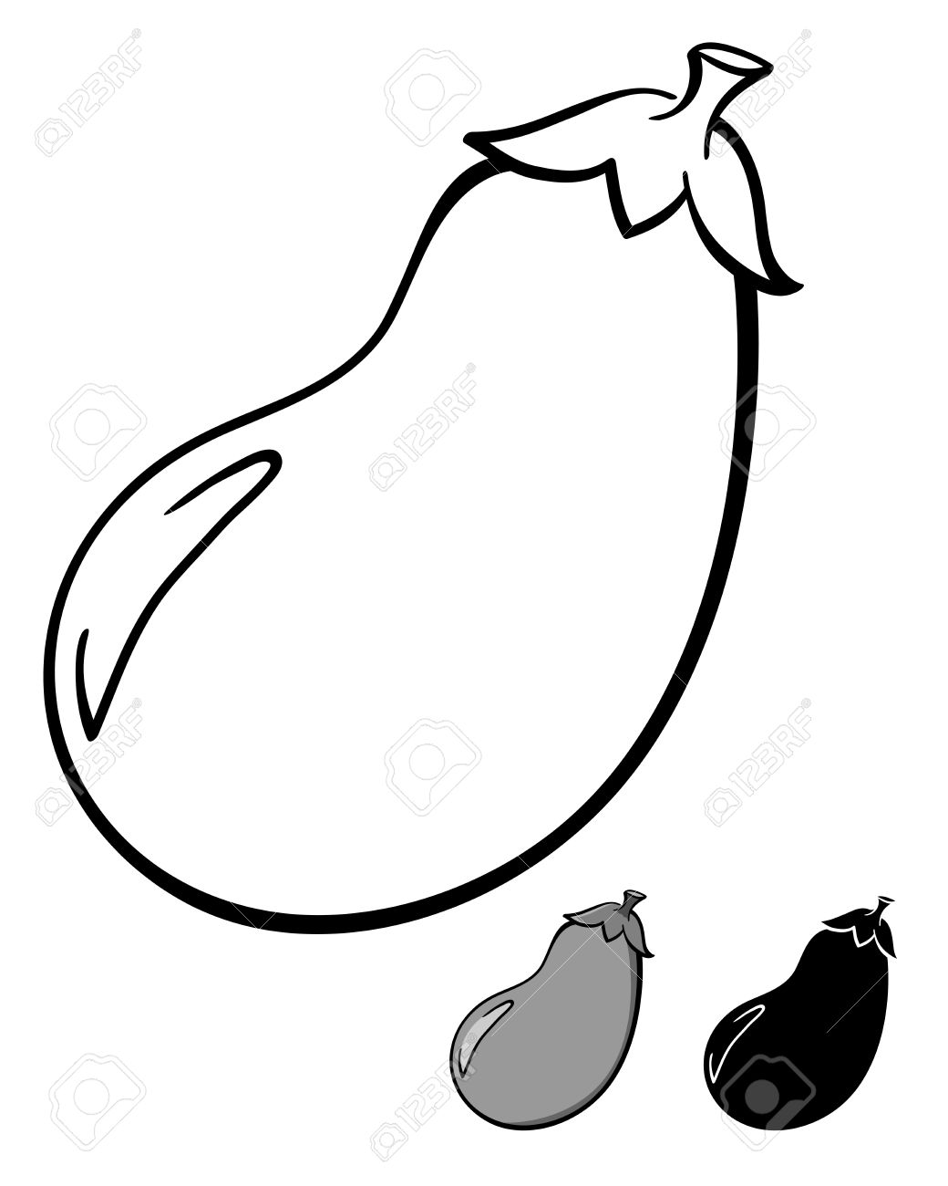 ナスのシルエットのイラスト素材 ベクタ Image 24170232