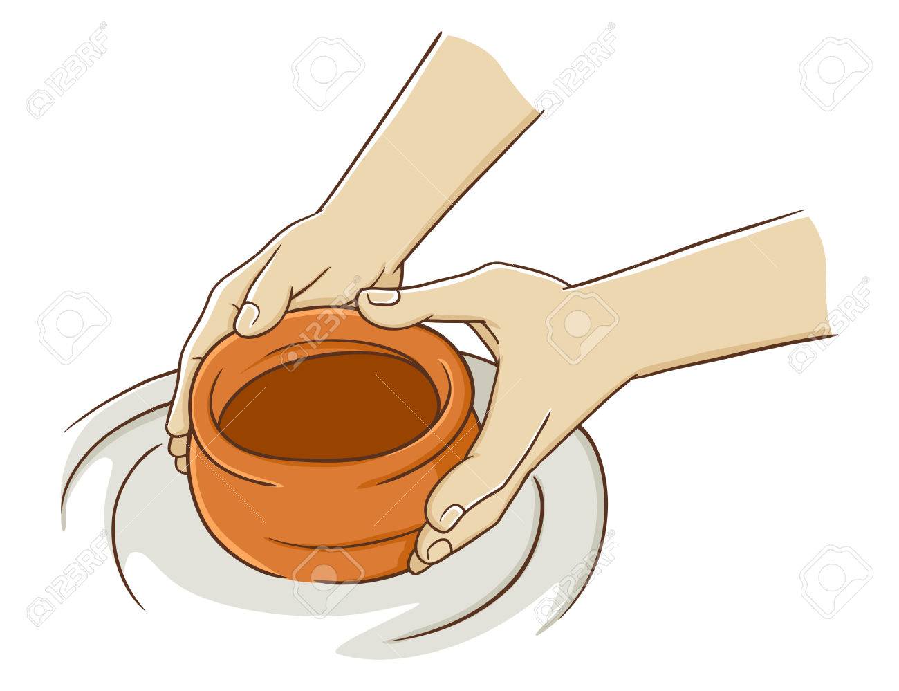hand making pottery from clay vector illustration royalty free cliparts vectors and stock illustration image 51670932 hand making pottery from clay vector illustration
