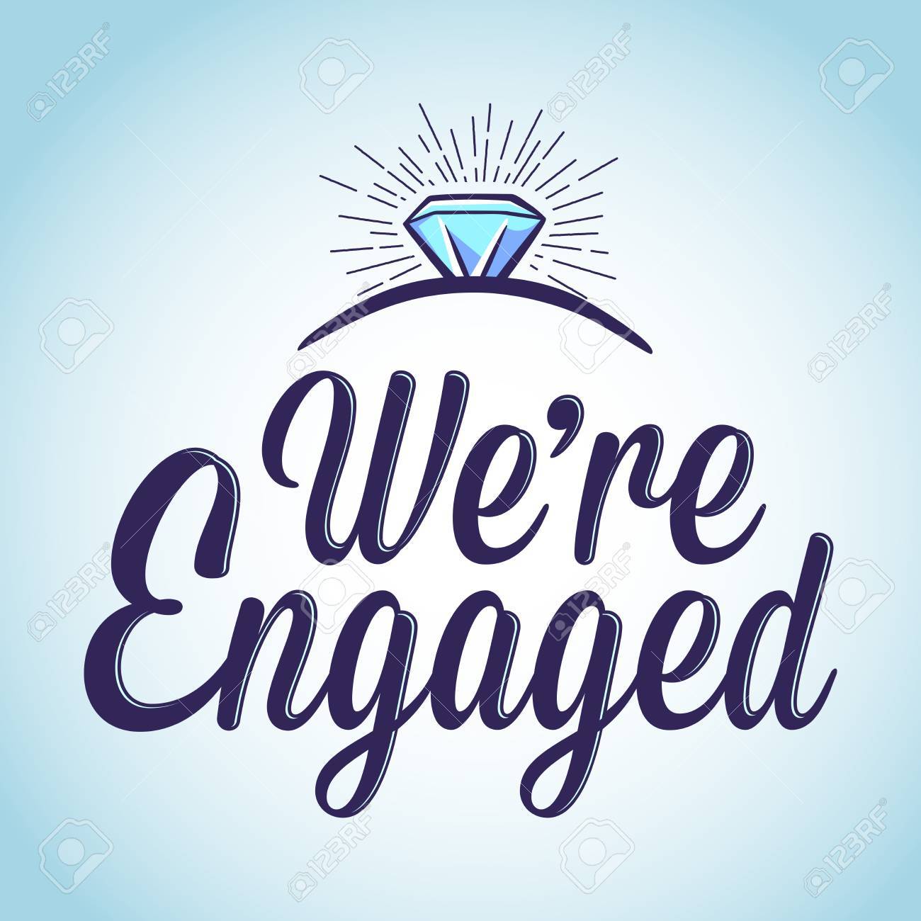 vector stock of we are engaged with ring typography art royalty free