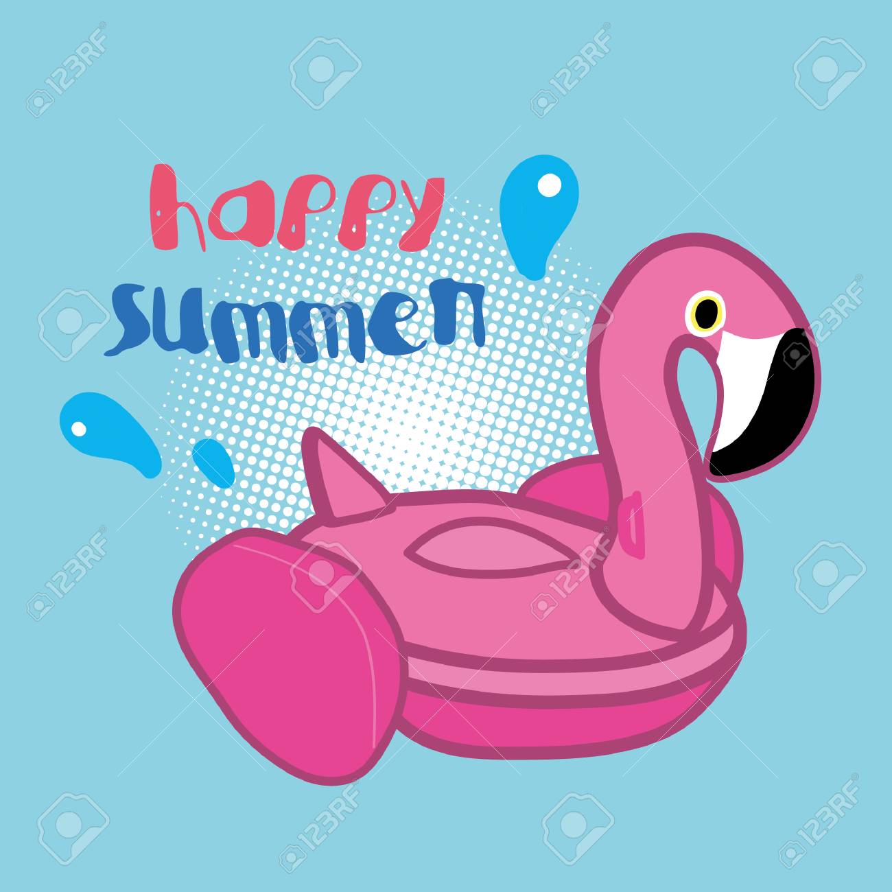 浮き輪 フラミンゴ のイラスト素材 ベクタ Image