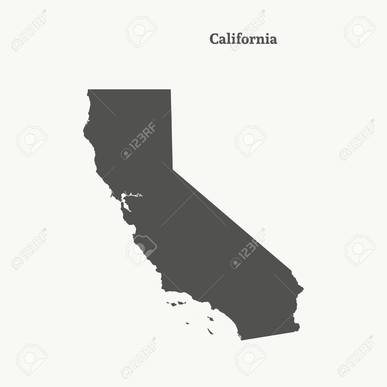 Outline Map Of California Isolated Vector Illustration Stock Outline Map Of California Isolated Vector Illustration Stock