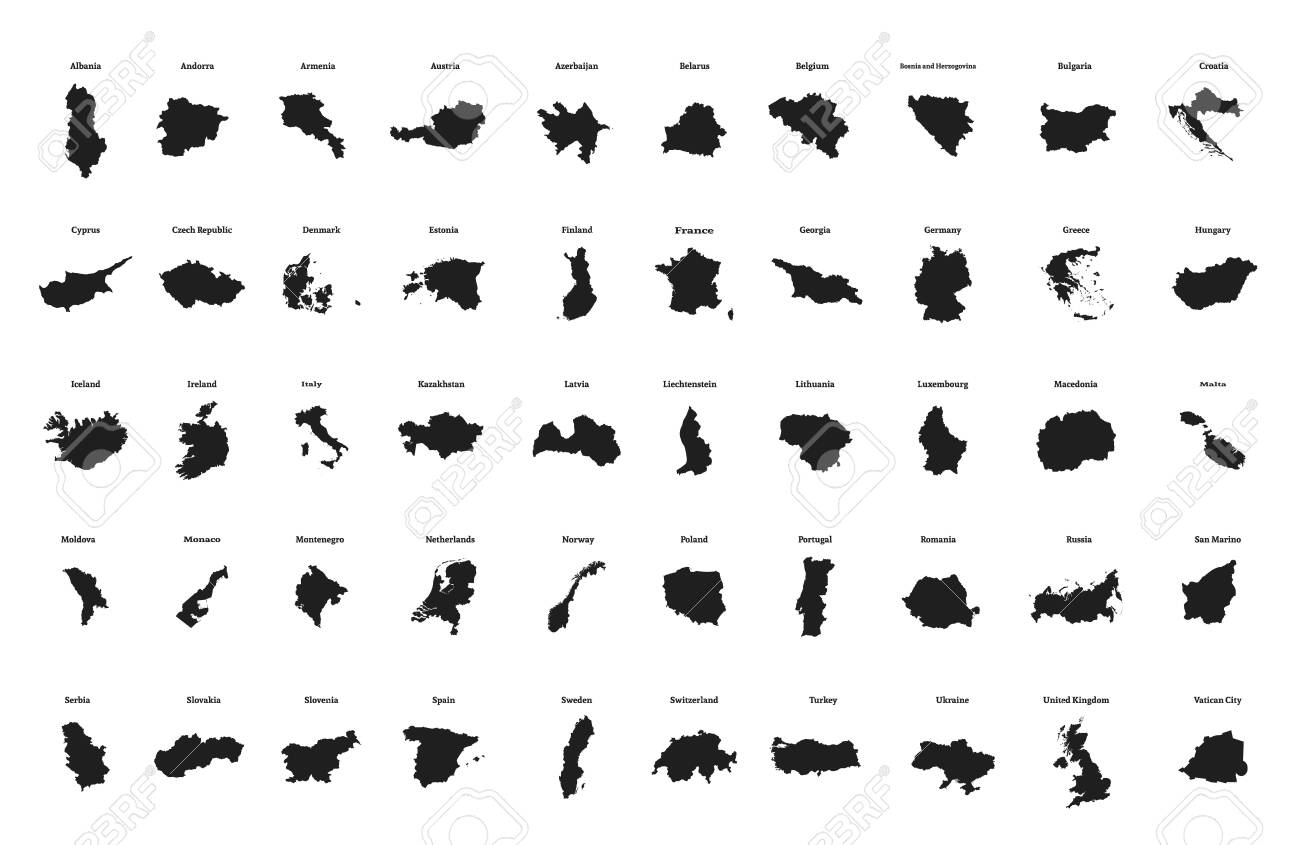 Outline map of european countries