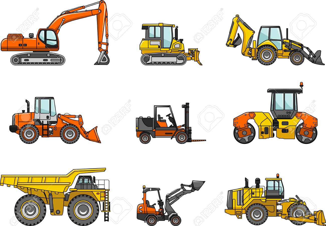 Silhouette illustration of heavy equipment and machinery - 39391243 Silhouette illustration of heavy equipment and machinery - 39391243