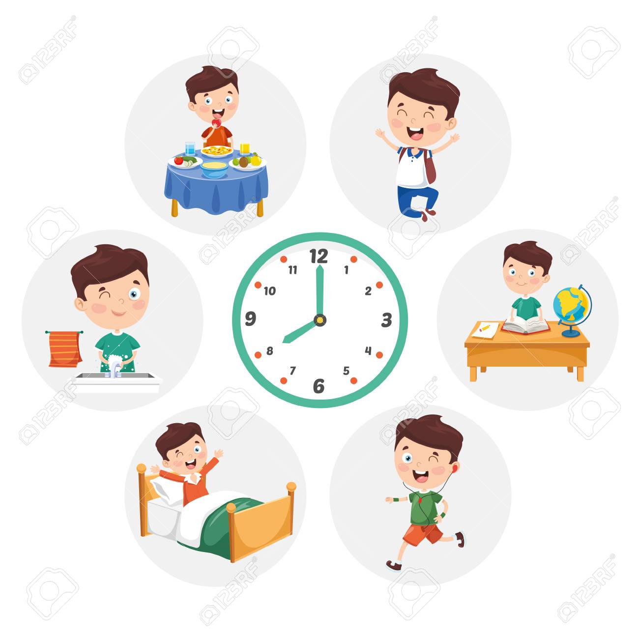 daily routine clipart pictures free