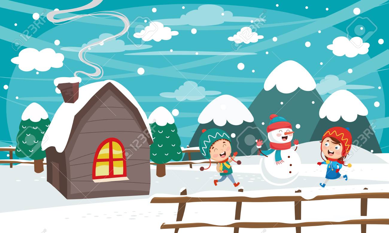 Vector Illustration Of Winter Scene Royalty Free SVG, Cliparts, Vectors,  and Stock Illustration. Image 114294837., image size:1300x779