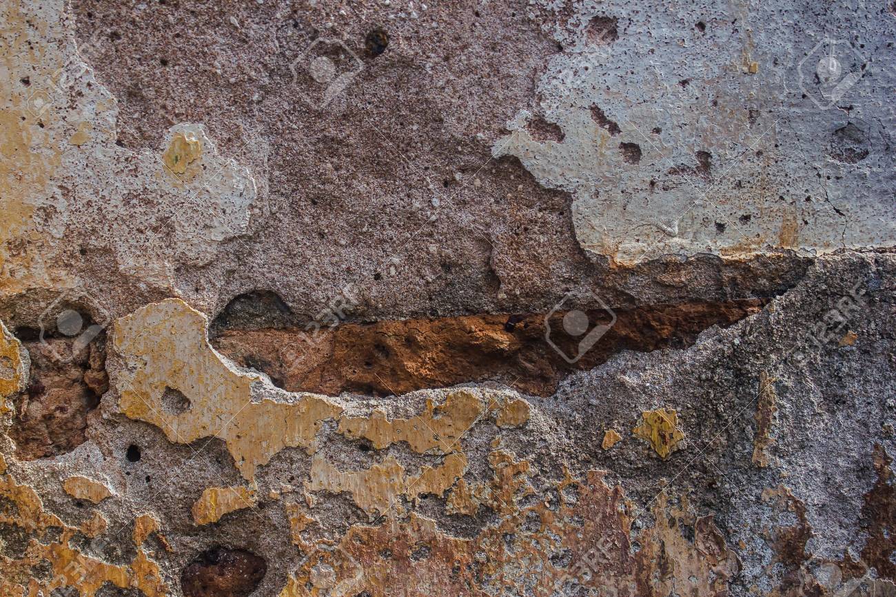 old brick wall partially