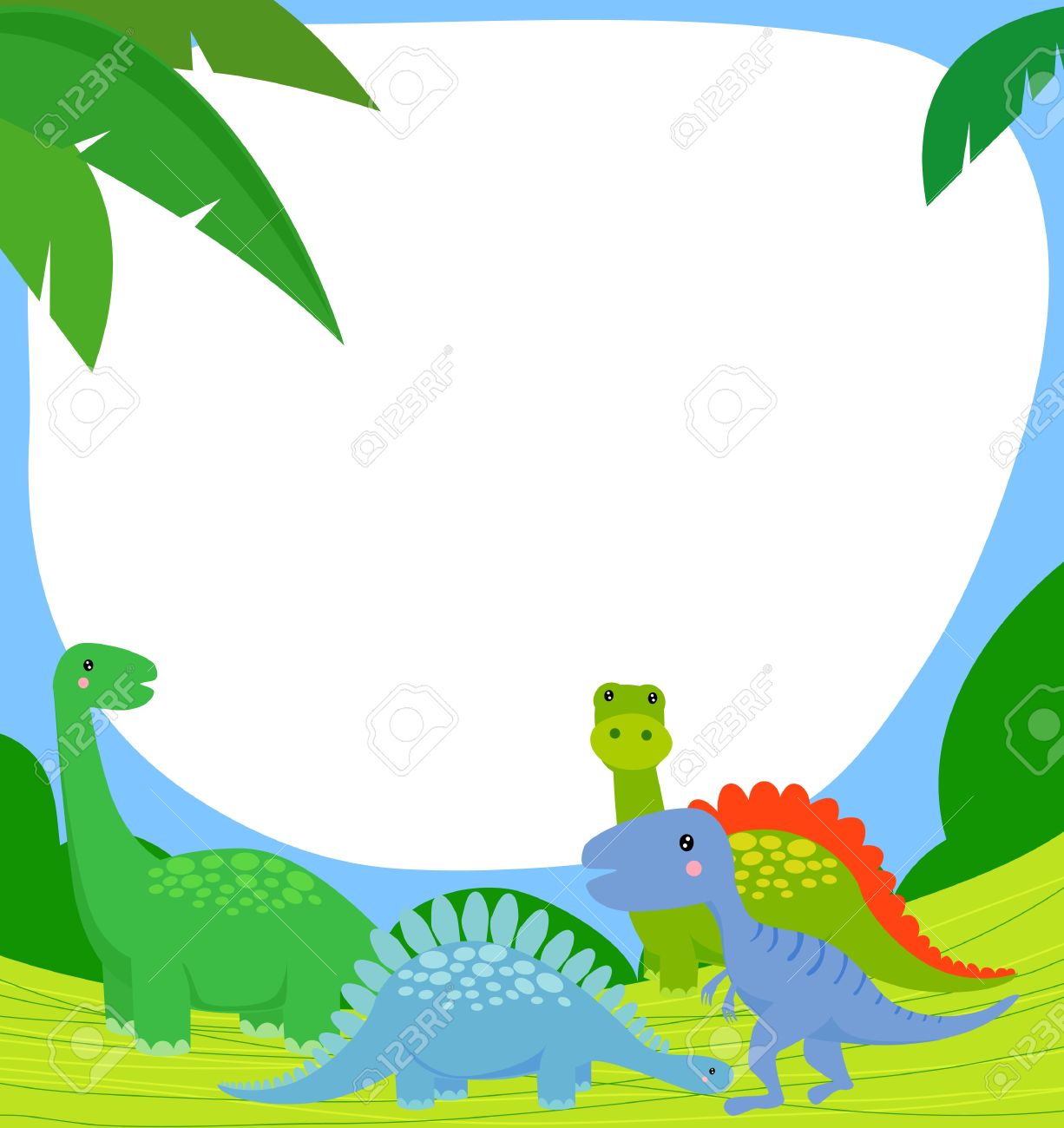 dinosaur and frame royalty free cliparts vectors and stock