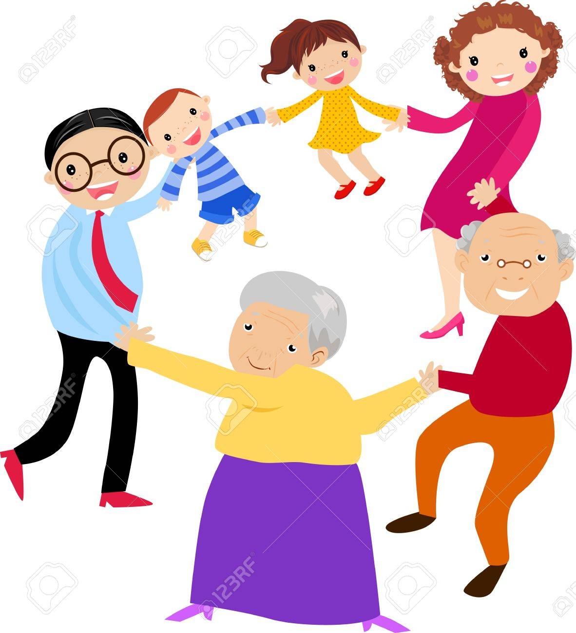 happy family holding hands cliparts vector và stock hình ảnh minh