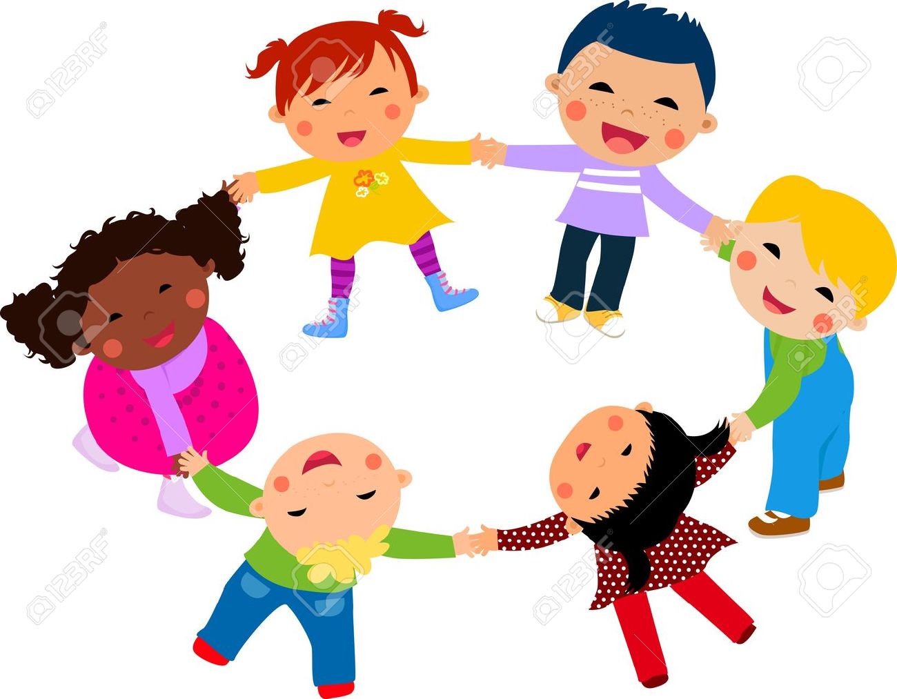 Bambino Di Spalle Disegno Bambini che si tengono per mano foto royalty free immagini