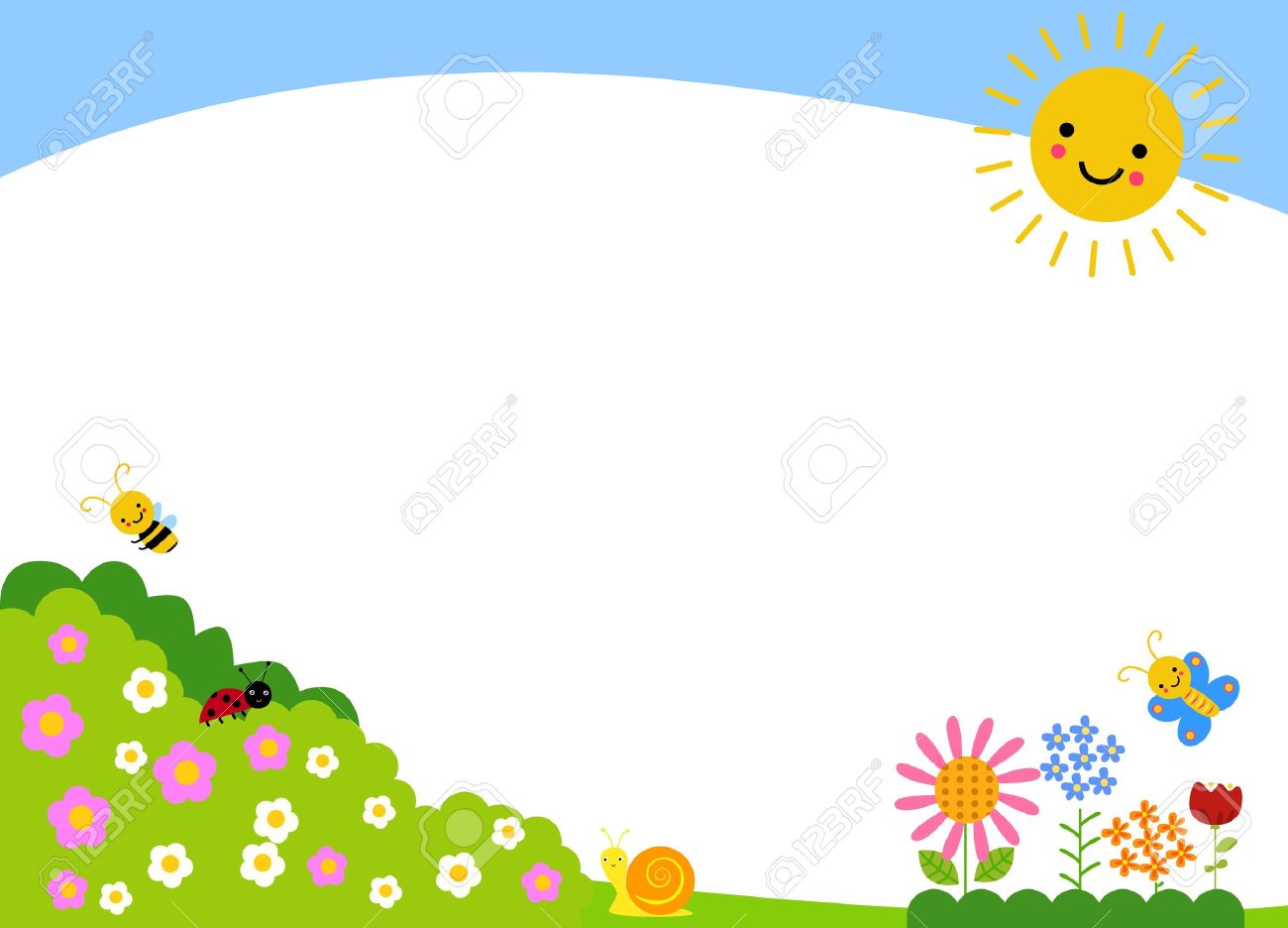 かわいい春の背景 のイラスト素材 ベクタ Image