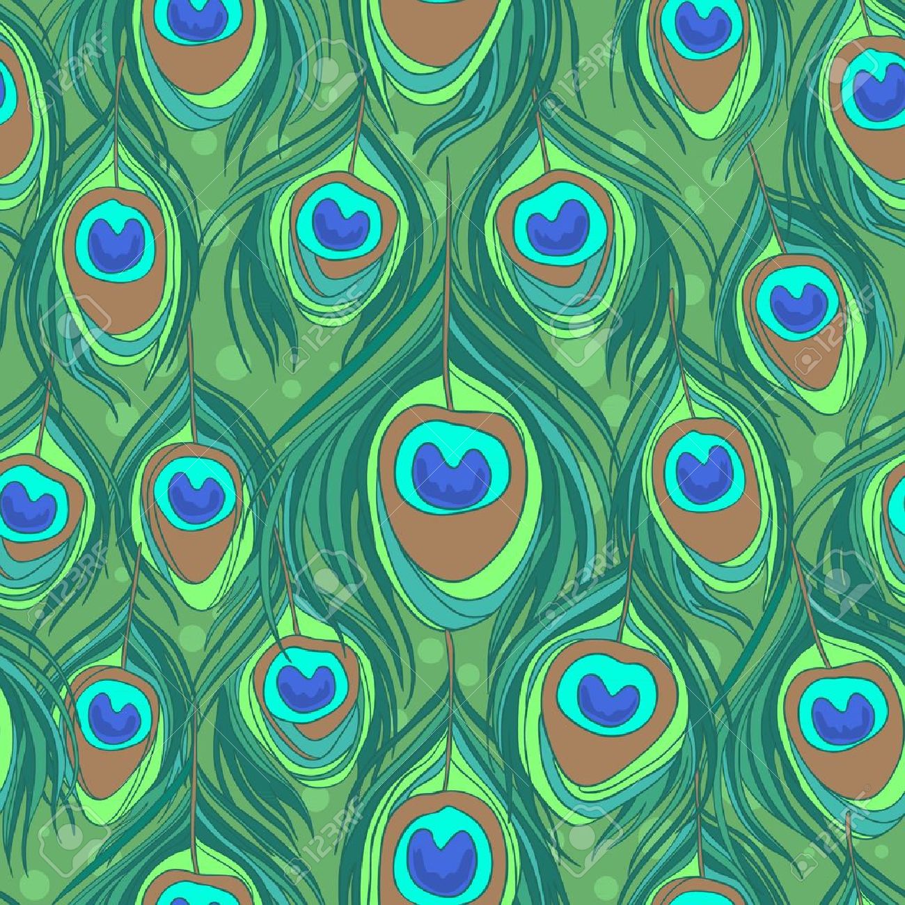 colorful peacock feather seamless pattern royalty free cliparts
