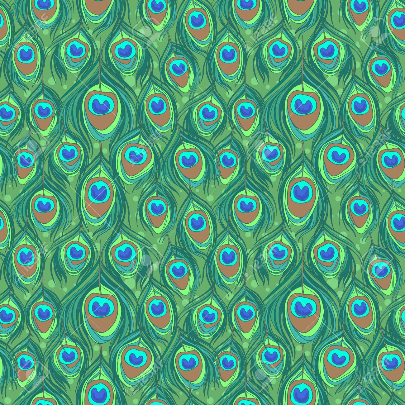 colorful peacock feather seamless pattern royalty free cliparts