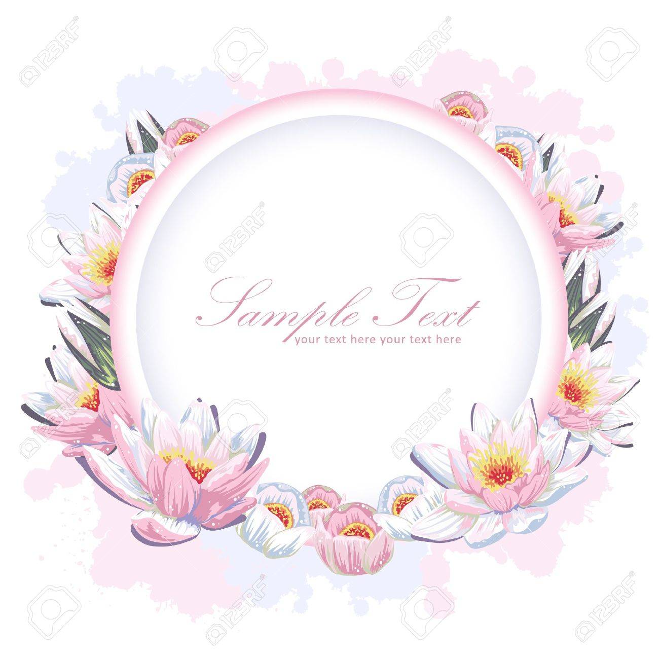 elegant colorful flower invitation postcard royalty free cliparts