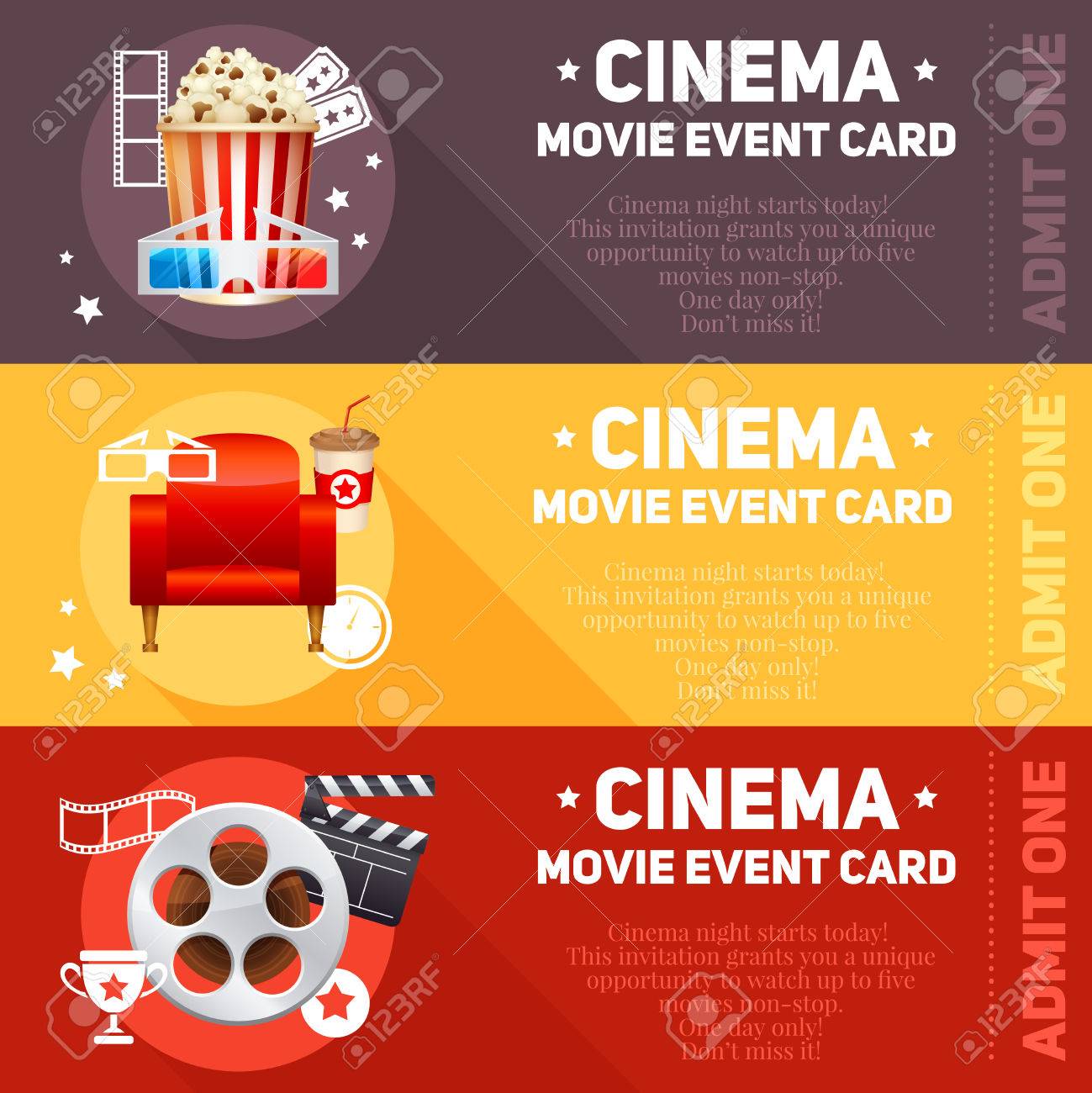 realistic cinema movie poster template with film reel clapper