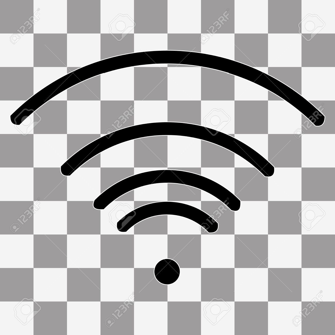 Vector Black Wifi Icon On Transparent Background Royalty Free