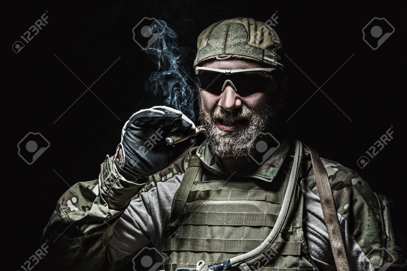 Green Berets US Army Special Forces Group soldier smoking - 53557544 Green Berets US Army Special Forces Group soldier smoking - 53557544