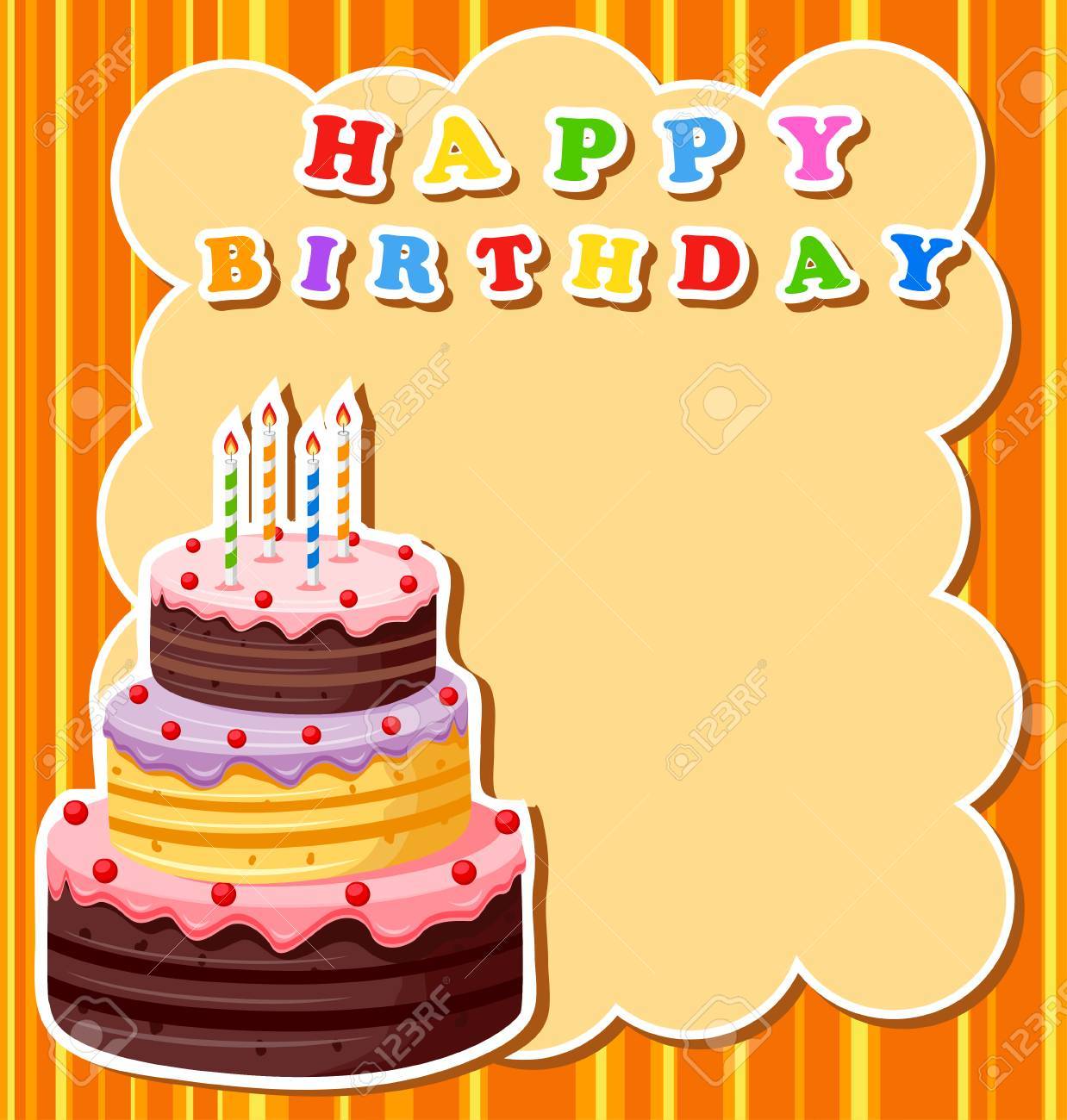 birthday cake with blank
