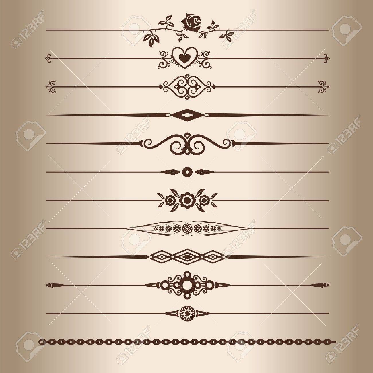 decorative lines elements for a vintage design decorative