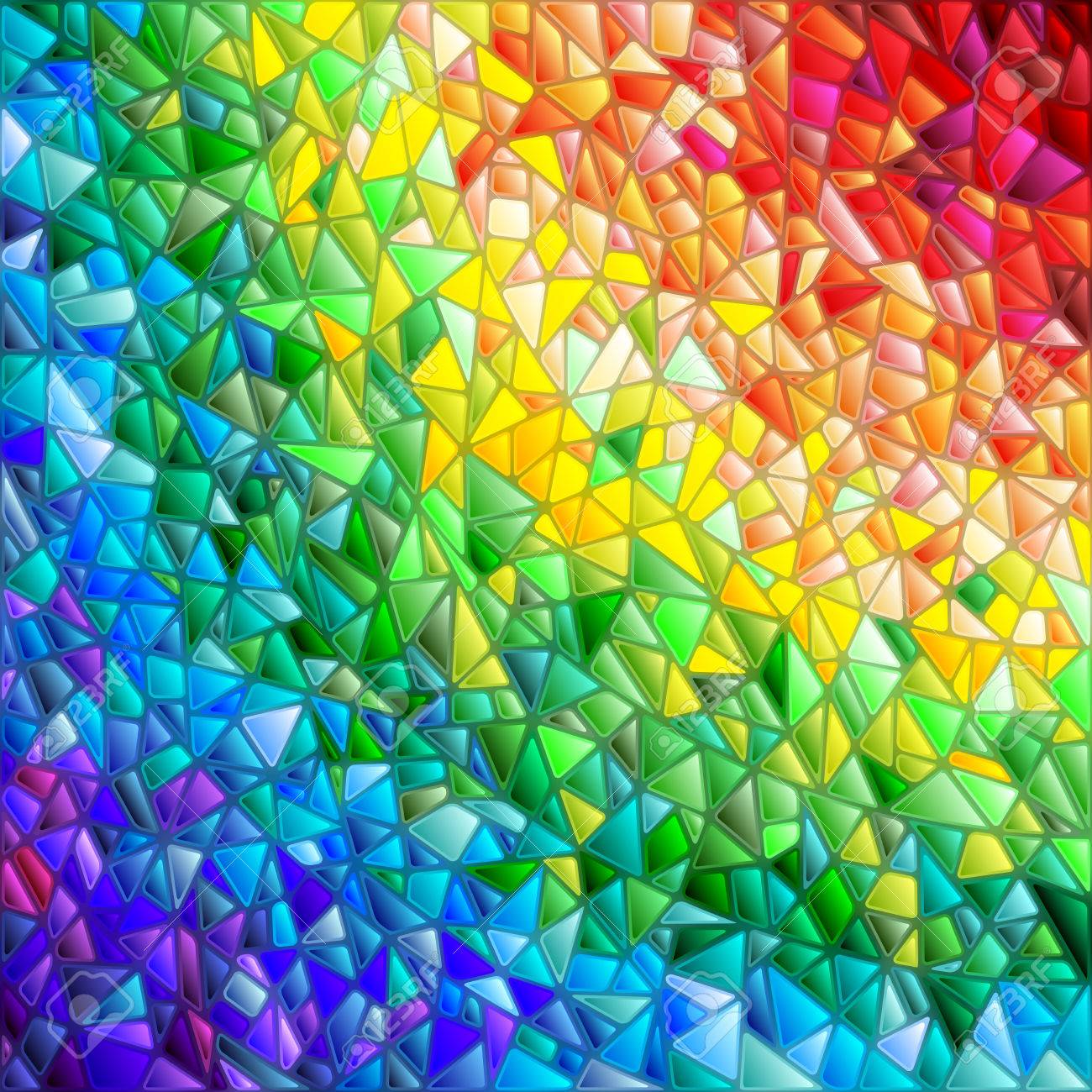 値下げ☆水彩 抽象画 虹色の絵 幾何学図形 アブストラクト 値下げ