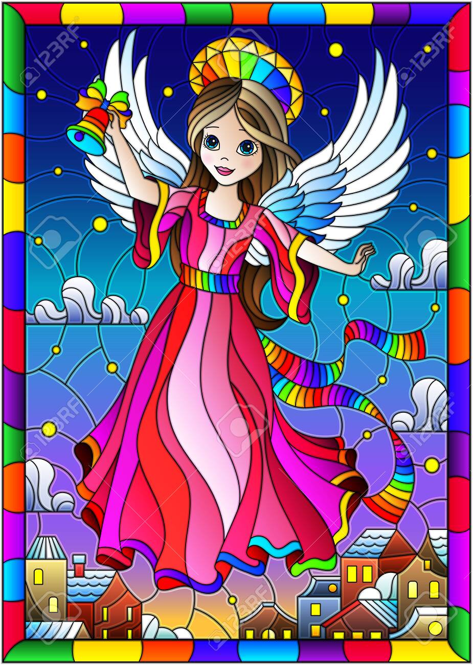 メアリー・エンゲルブライト ヴィンテージ ステンドグラス 女の子の