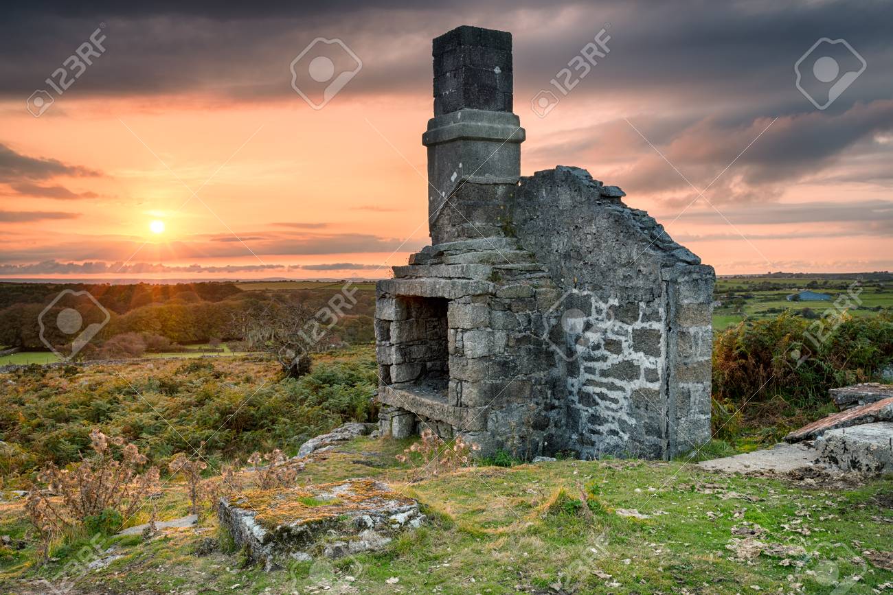 Ein Altes Zerstorten Haus Auf Bodmin Moor In Cornwall Lizenzfreie