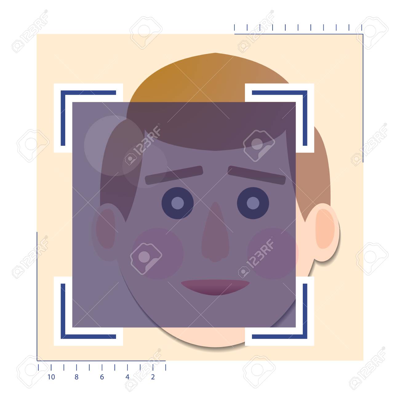 face detection biometrical identification ロイヤリティフリー