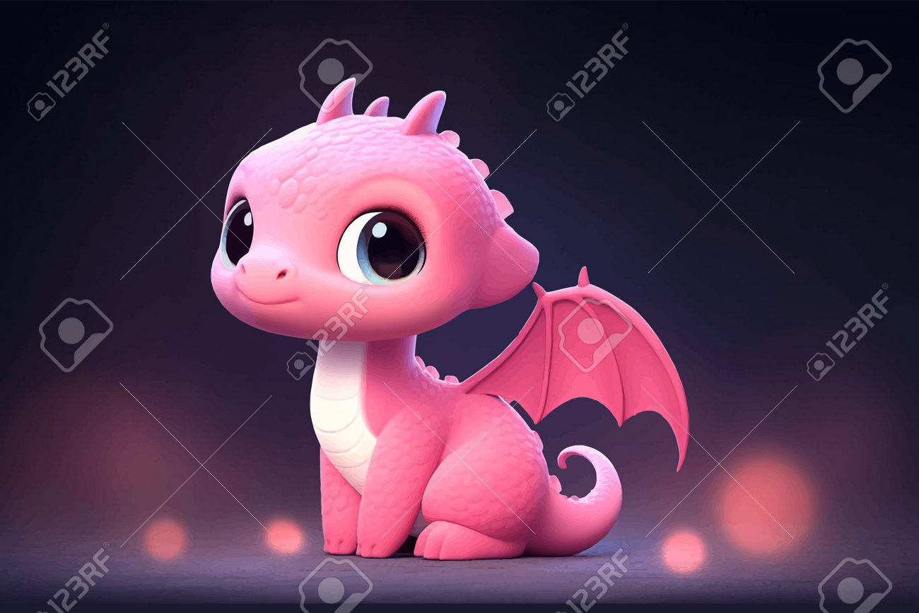 ピンクドラゴン / リーゼントドラゴン〖A4サイズ写真ポスターフレーム