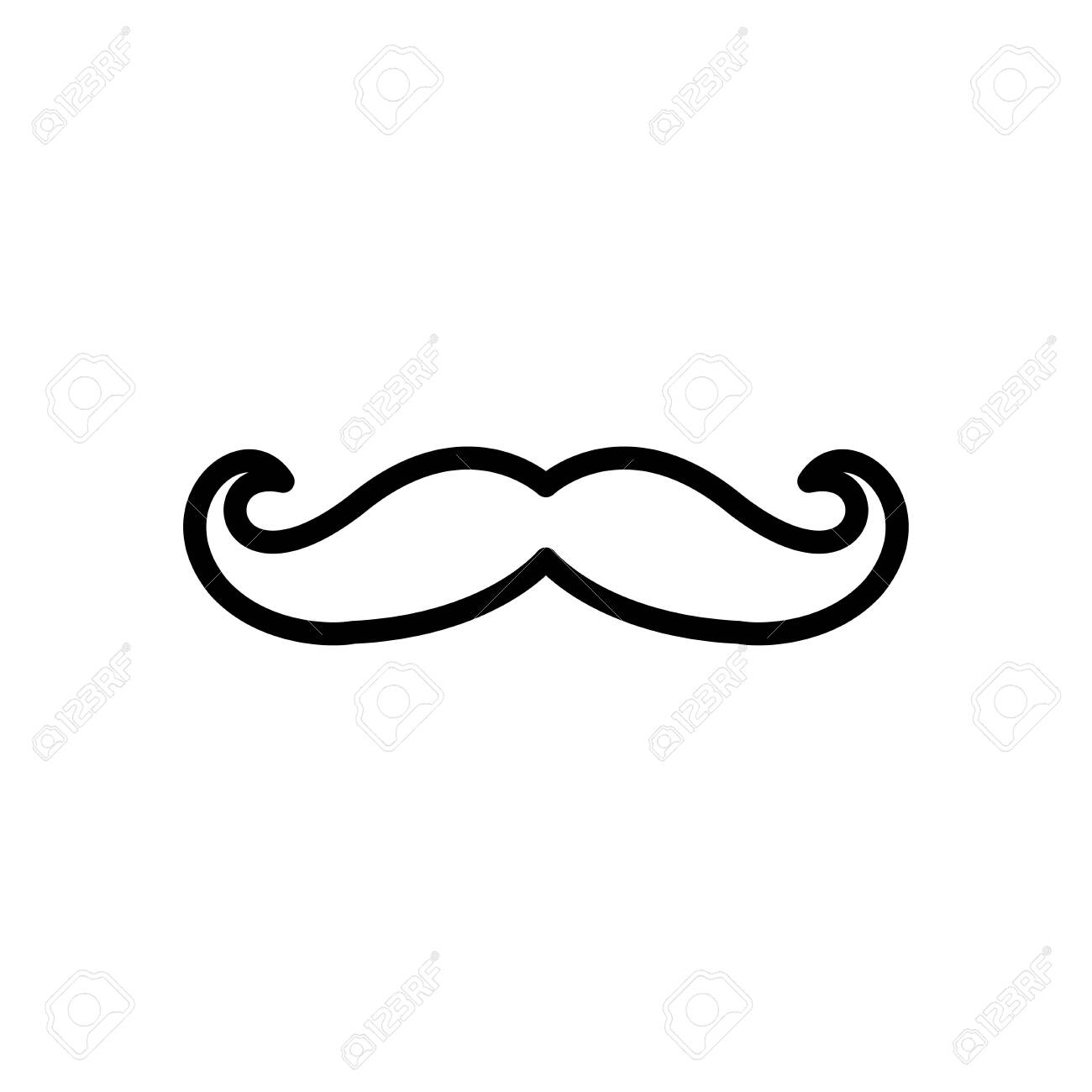 Mustache Icon Flat Vector Template Design Trendy Royalty Free SVG,  Cliparts, Vectors, and Stock Illustration. Image 147745354., image size:1300x1300