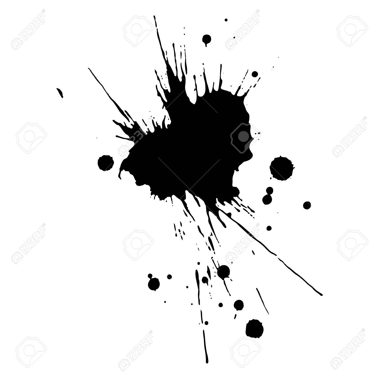 Black Ink Drop And Splash Vector Illustration Clip Art Royalty Free Cliparts Vectors And Stock Illustration Image