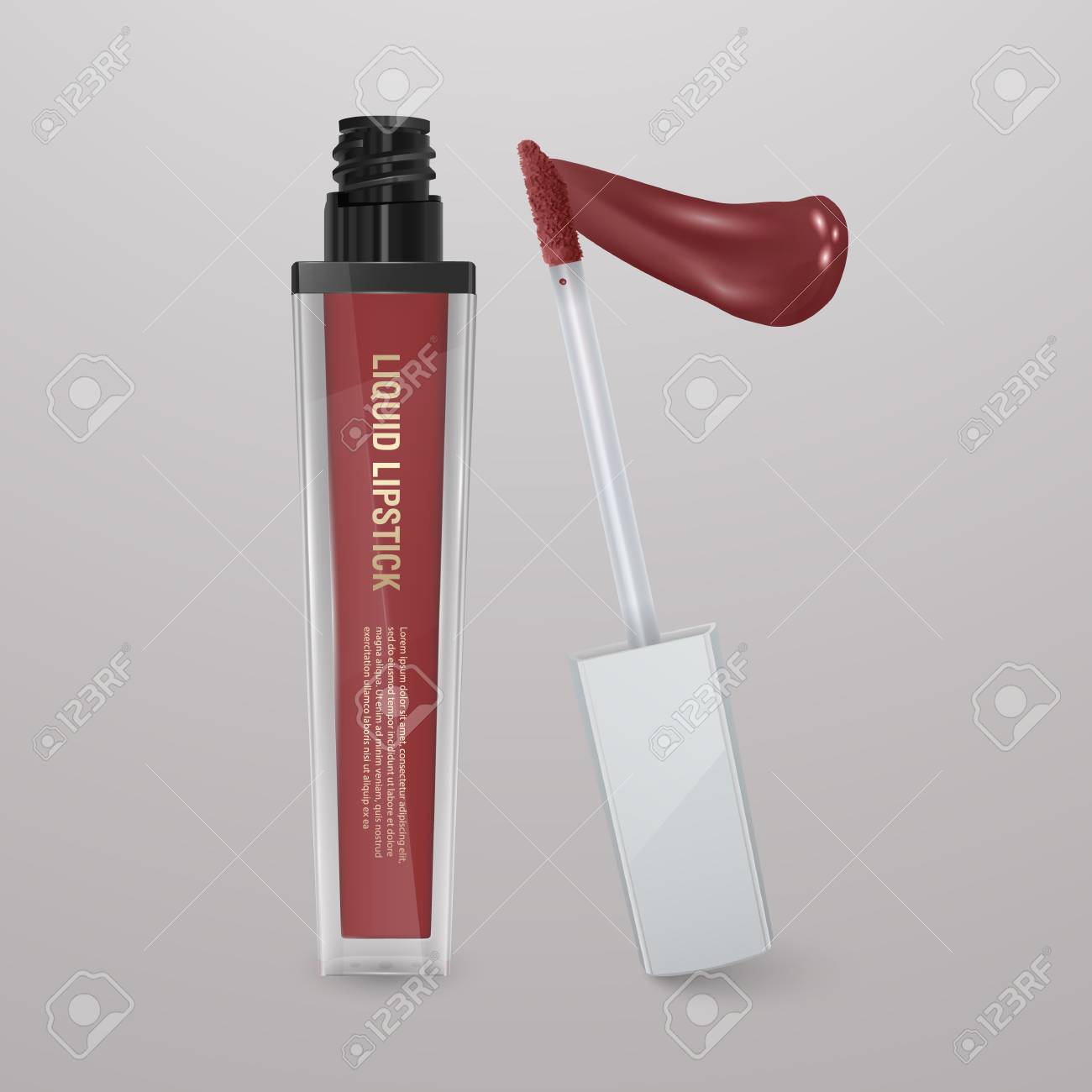 Download Realistic Brown Liquid Lipstick With Stroke Of Lipstick 3d Royalty Free Cliparts Vectors And Stock Illustration Image 104842976