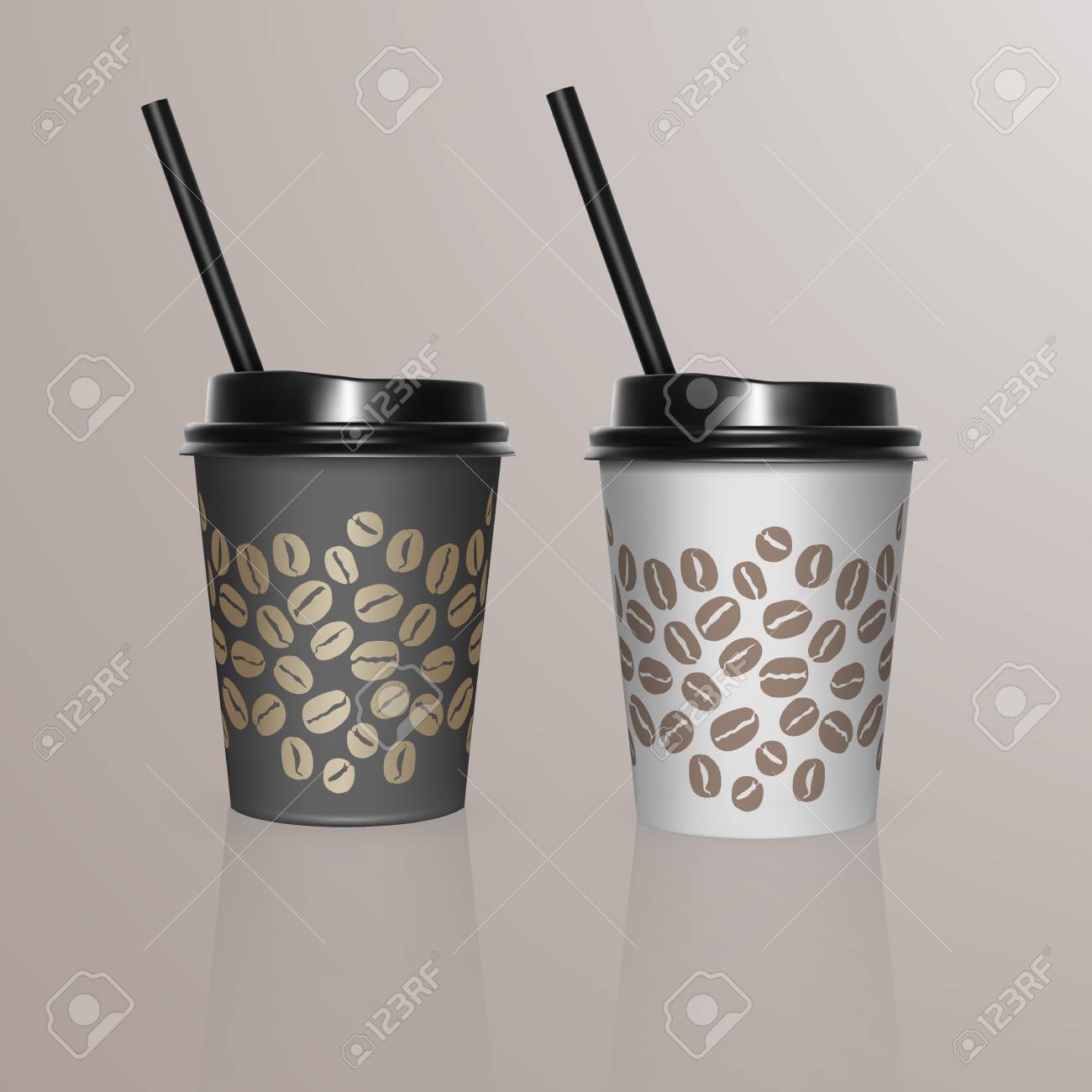 Download Set Of Coffee Cup Mockup Template For Cafe Restaurant Brand Royalty Free Cliparts Vectors And Stock Illustration Image 104843526