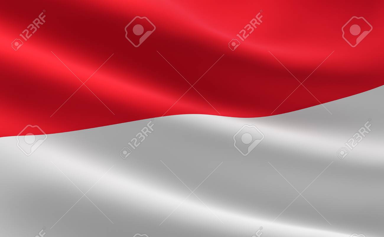 インドネシアの国旗 手を振るインドネシアの旗のイラスト の写真素材 画像素材 Image