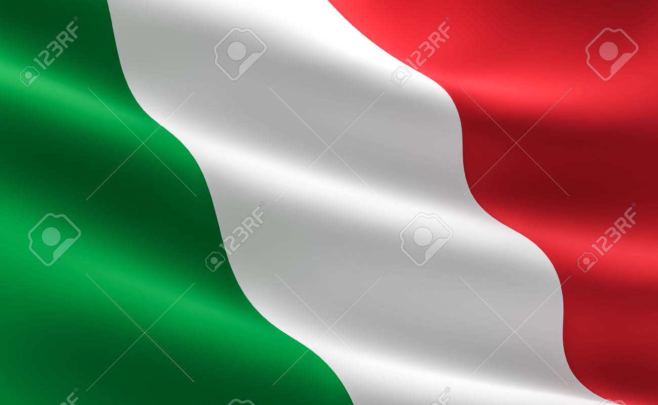 Flag Of Italy Illustration Of The Italian Flag Waving Stock Photo Picture And Royalty Free Image Image