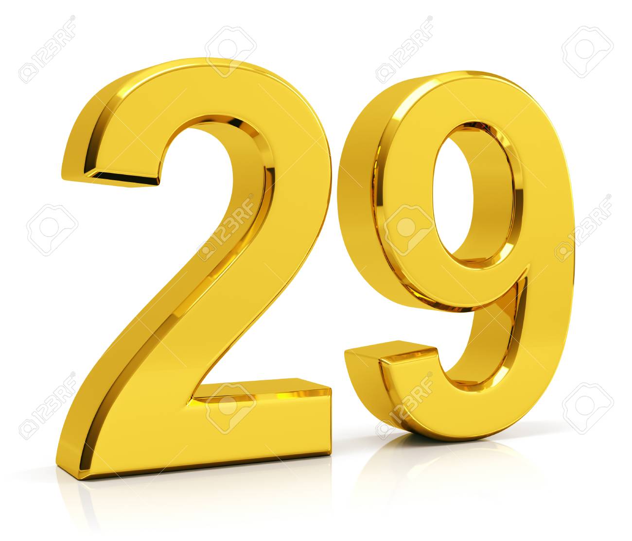 Number 29 Isolated On White Background Stock Photo, Picture and
