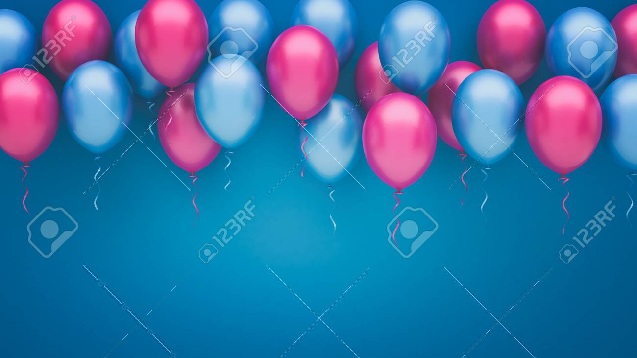 pink and blue balloons